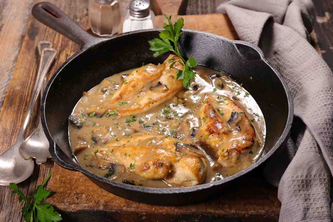 Жареная курица со сливками на сковороде: как приготовить