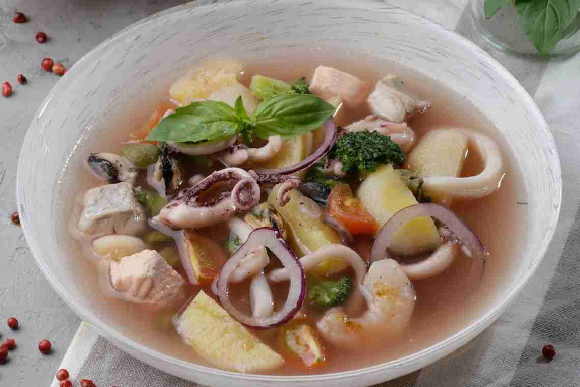Суп из кальмаров: рецепт приготовления
