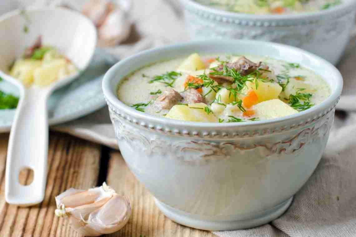 Рецепт пикантного супа с сыром и шампиньонами