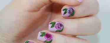 Як намалювати троянду на нігтях
