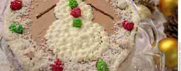 Новорічний бісквітний торт Сніжність