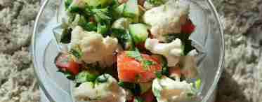 Постний салат з кольорової капусти