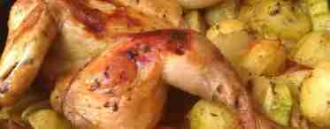 Картопля з курячими крильцями під рожевою шубкою в духовці